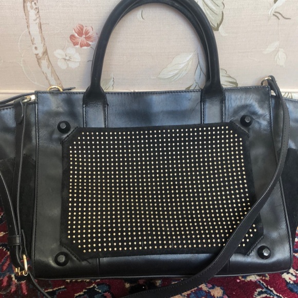 Vince Camuto Handbags - Vince Camuto Black Leather/Suede Satchel